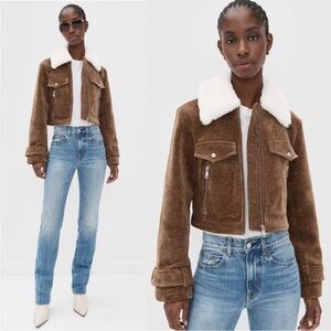 Avec Les Filles wide sleeve corduroy bomber jacket